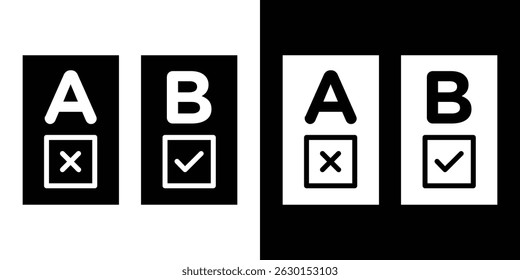 A B ícone de teste conceito, ilustração vetorial