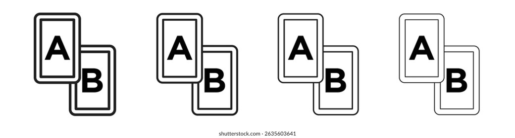 A B testing icon Flat illustration sign