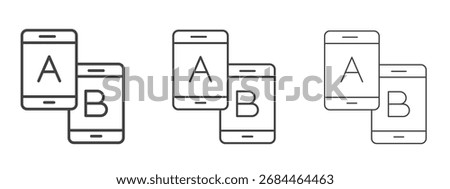 A B testing icon in Line Art Style for Design collection