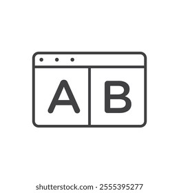 A B testing icon. line style vector icon.