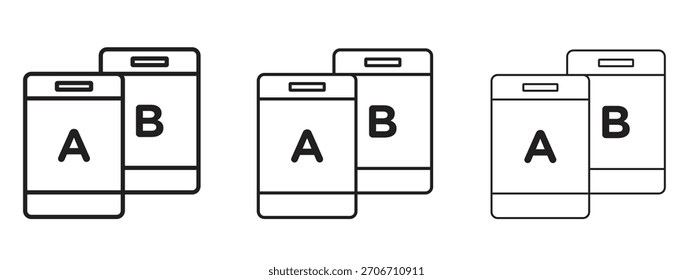 A B testing icon with outline style, vector illustration designs