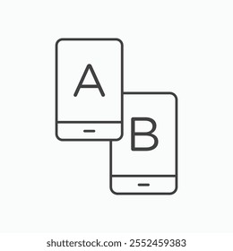 A B testing icon set in blackthin line style.