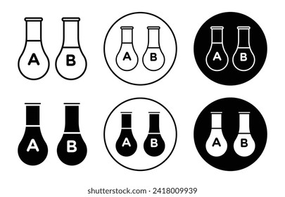 A B Testing icon sign set in outline style graphics design