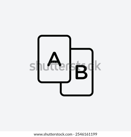 A B testing icon in stroke line.