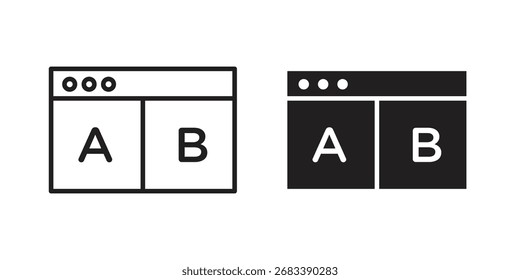 Ein B-Test-Symbol für Ihre Webdesigns. Symbol-Logo, App, UI.