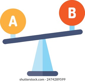 A B Testing Stock Comparison Icon Flat Art Illustration