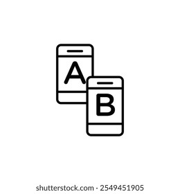 A B testing vector icon outlined style.