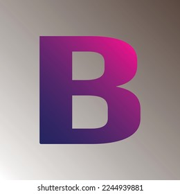 B text gradient color letter mark logo template vector design. colorful logotype B capital letter. Alphabet B letter t-shirt design. 