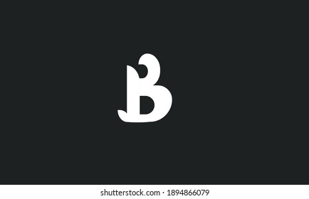 B text initial handwritten logo design in black background