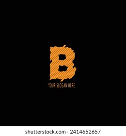 b text logo design different color or style