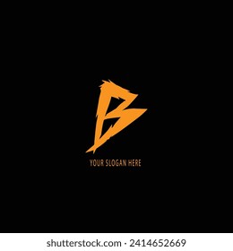 b text logo design different color or style
