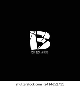 b text logo design different color or style