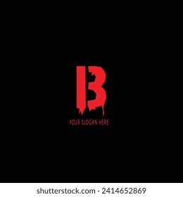 b text logo design different color or style