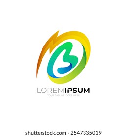 B and thunder design combination, power logos