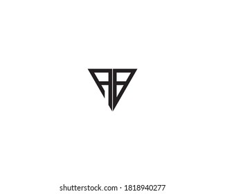 Diseño del logotipo del triángulo A y B en blanco y negro