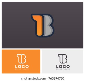 B typo Letter Alphabet Minimal logo Vector design icon in black and white