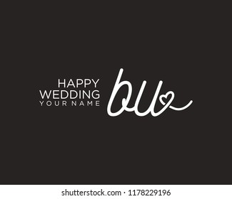 B U Initial handwriting logo