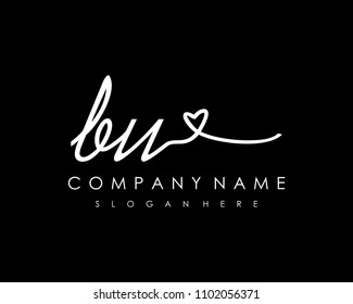 B U Initial letter handwriting logo