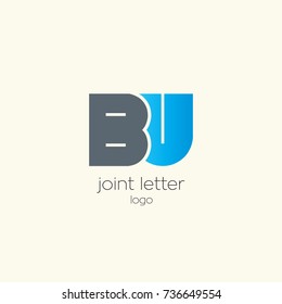 B U joint logo bold letter design