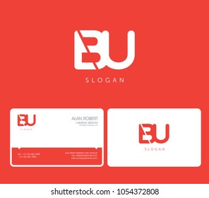 B & U joint logo cut letters design with business card template