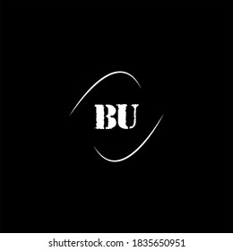 B U letter logo abstract design on black color background, bu monogram