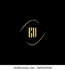 B U letter logo abstract design on black color background, bu monogram