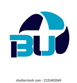 B U letter logo design vector template.