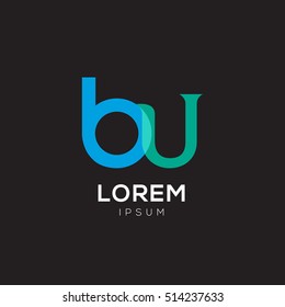 B & U Letter logo design vector element