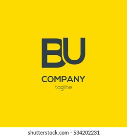 B & U  Letter logo design vector element
