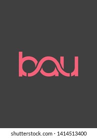 B A U letters joint letters logo design template