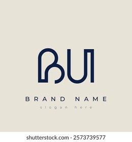 B and U logo design. BU abstract Letters Logo Monogram. This logo design is the process of creating a visual symbol that represents a brand, company, or individual.