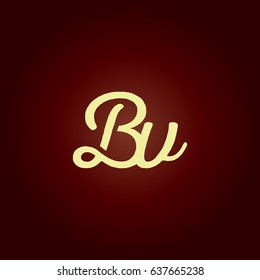B U running Letter joint logo design vector element
