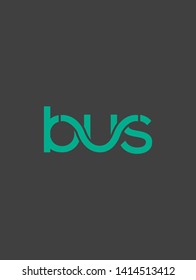 B U S letters joint letters logo design template