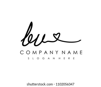 B V Initial letter handwriting logo