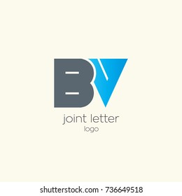 B V joint logo bold letter design