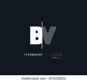 B V letters joint logo vector.