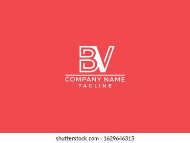 B V logo abstract letter initial based icon graphic design in vector editable file.