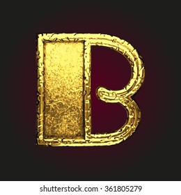 b vector golden letter