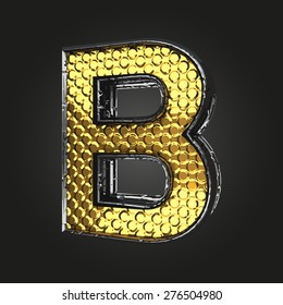 b vector golden and silver letter