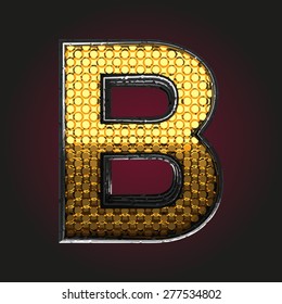 b vector golden and silver letter