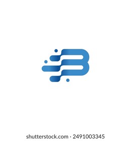 B Vector logo icono desain tecnología