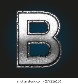 b vector metal letter