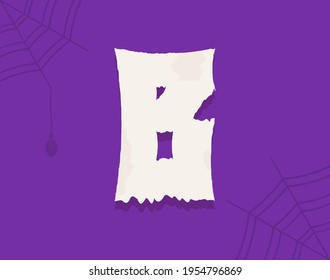 B vector number horror zombie, fairy ghost font