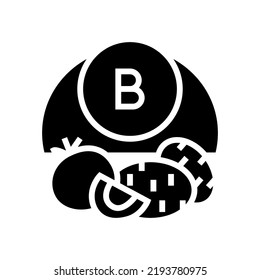 b vegetable vitamin glyph icon vector. b vegetable vitamin sign. isolated symbol illustration