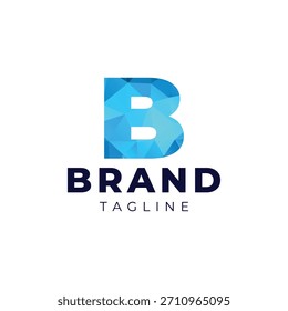 Logo geométrico vibrante B con una moderna “B” que refleja creatividad e innovación.