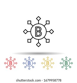 B Vitamine mehrfarbiges Symbol. Einfache dünne Linie, Vektorillustration von Symbolen für Blutspenden für i und ux, Website oder mobile Anwendungen