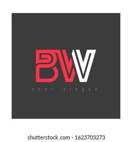 B & W, B W alphabet logo vector illustration elegant design