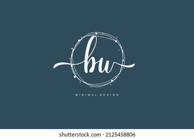 B W BW logo, Initial lettering handwriting or handwritten for identity. Logo with signature and hand drawn style.