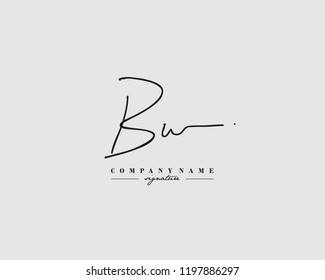 B W BW Signature initial logo template vector