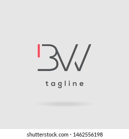 B W double letter logo design vector template